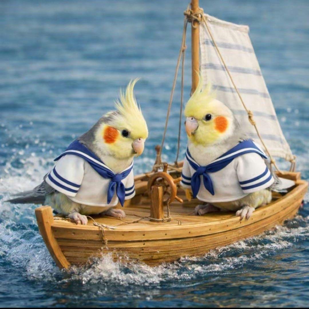可愛いインコパネル生地　ハンドメイド