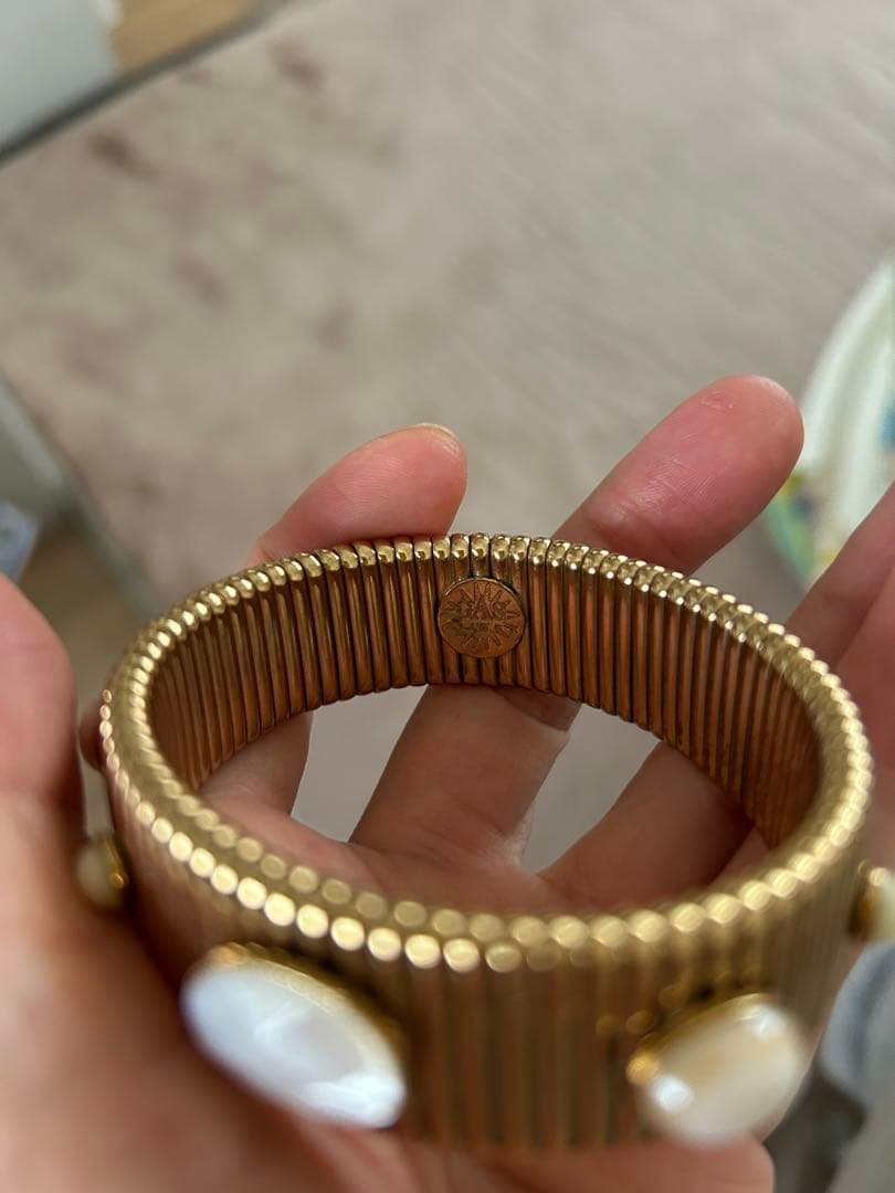 Gas Bijoux ゴールドリブデザインバングル