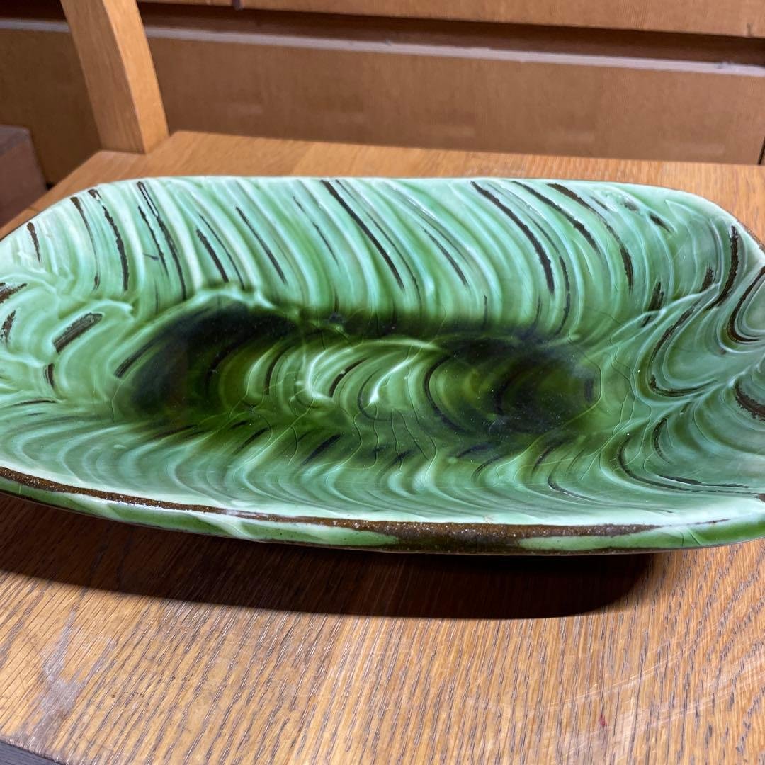 布志名焼　スリップウェア　長皿　箱なし