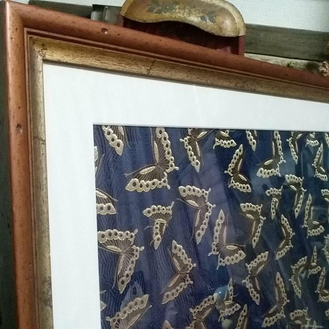 古木額縁に入ってる帯額装