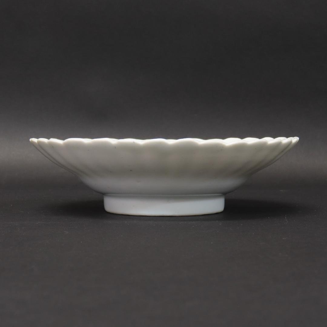 ⭕413 白磁 古伊万里 輪花形 中皿5客 無傷 直径15.5cm 江戸時代後期
